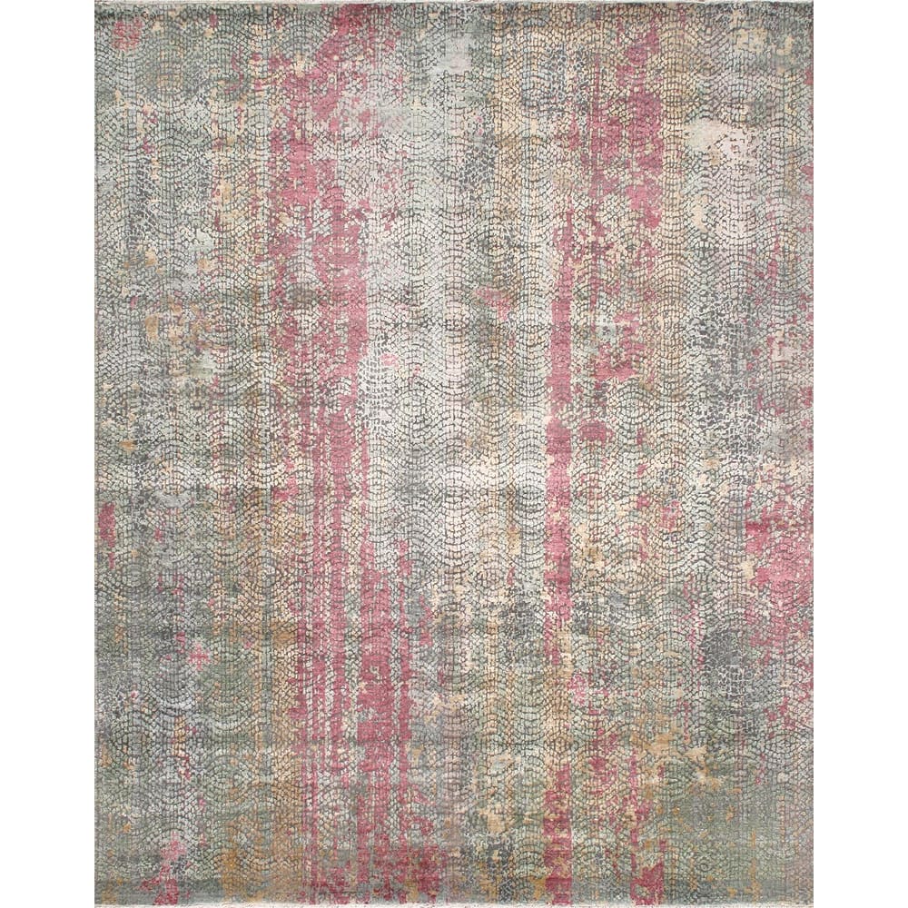 Pasargad Modern Gemstone Hand-Knotted BSilk & Wool Rug