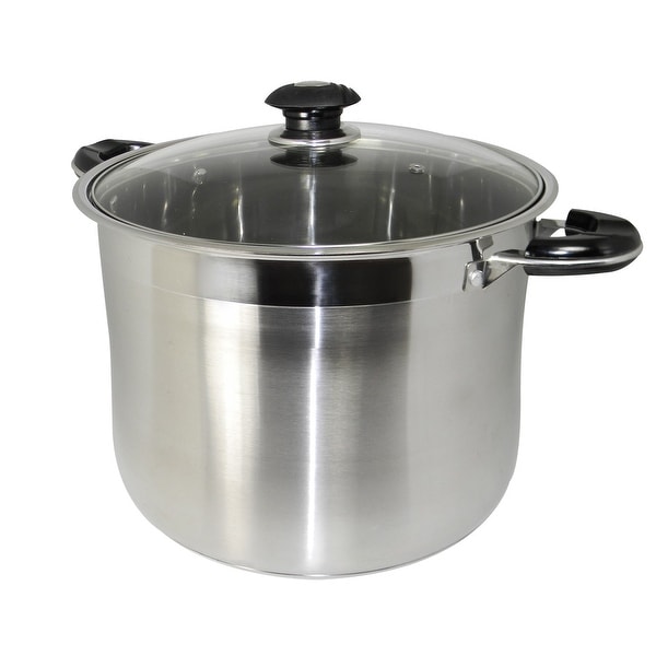 20 Qt Stainless Steel Tri Ply Clad Heavy Duty Gourmet Stock Pot