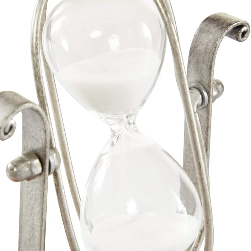 Metal Hourglass Sand Timer - Silver or Black - Roche River Decor