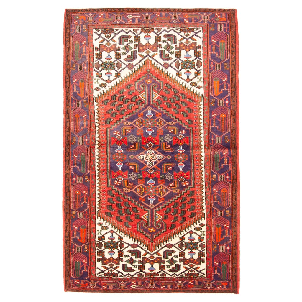 ECARPETGALLERY Hand-knotted Andelz Red Wool Rug - 4'0 x 6'8