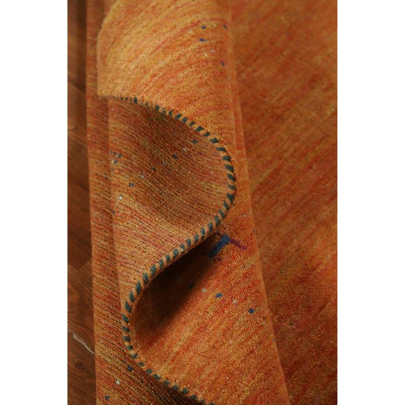 Gabbeh Indian Area Rug Handmade Orange Wool Carpet - 4'11" x 7'7"