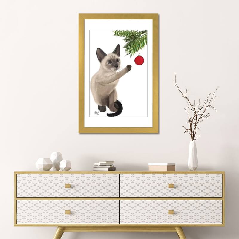 iCanvas "Siamese Cat and Bauble" by Fab Funky
