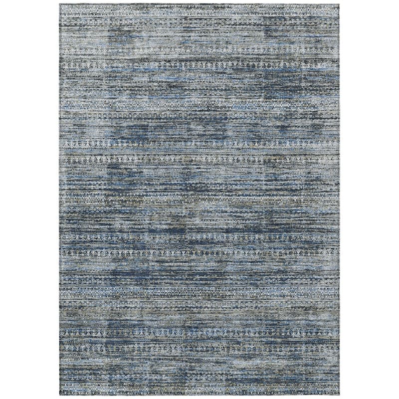 HomeRoots Striped Transitional Rectangle Outdoor Rug
