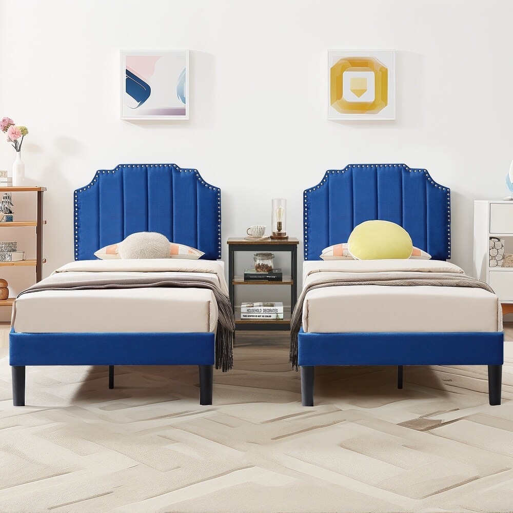 Navy blue store twin bed