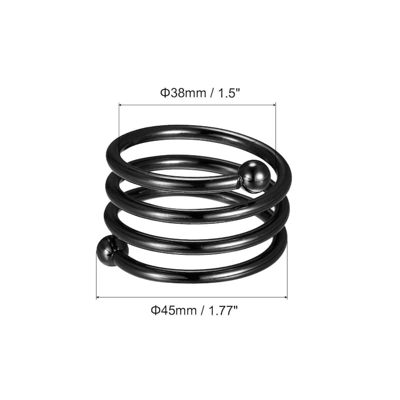 Napkin Rings, 6pcs 38mm Inner Diameter Metal Napkin Buckles, Black