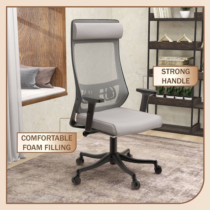 Dale Mesh Back Ergonomic Office Chair with Adjustable Height/Arms Cotton Padded Seat Tilt Swivel for Home Office or Conference