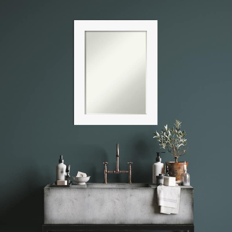 Basic Half-Inch-Bevel Wood Framed Wall Mirror - Glass Size 18x24