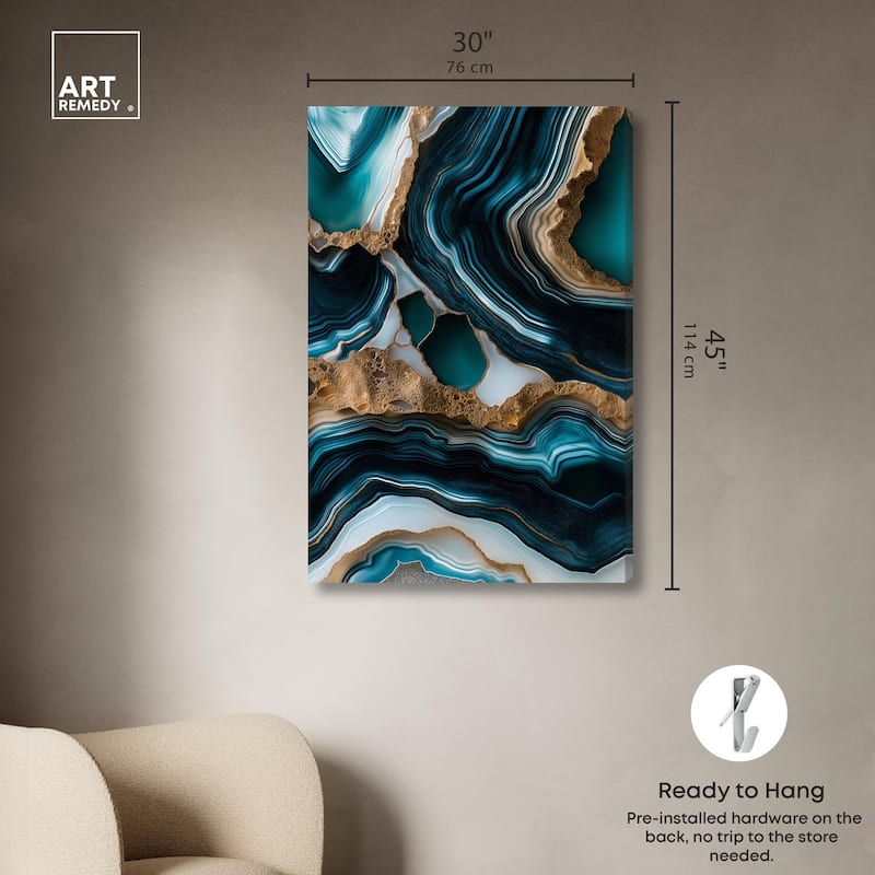 Teal Tectonic II Canvas by Art Remedy, Gallery Wrapped