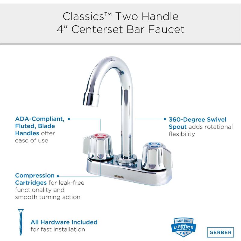 Gerber G0749251 Classics 1.75 GPM Standard Bar Faucet