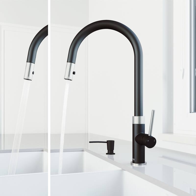 VIGO Bristol 19" H Single Handle Pull-Down Sprayer Kitchen Faucet