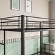 preview thumbnail 7 of 7, Sturdy Metal Bunk Bed Twin Over Twin with shelf and Slatted, Black