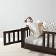 preview thumbnail 19 of 33, Twin Size Floor Bed with Fence and Door, Rubber Wood Frame with Safety Guardrails