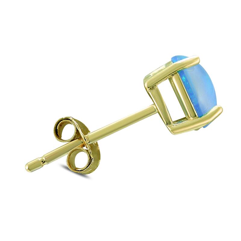 Marquee 6MM Created Opal Stud Earrings in .925 Sterling Silver