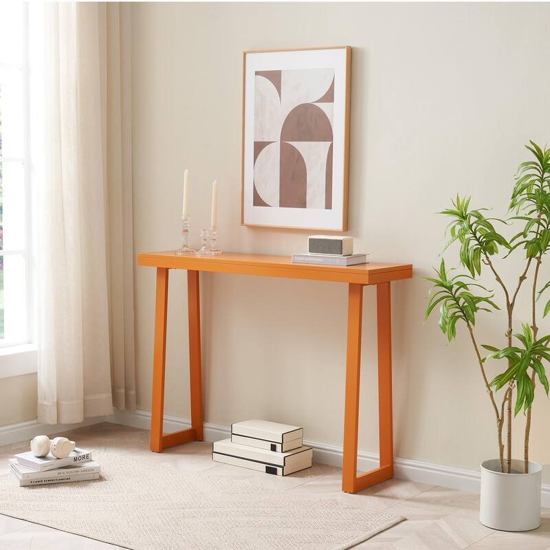 Claude Collection Wood 36" Modern Console Table with Shelf - Honey Ginger