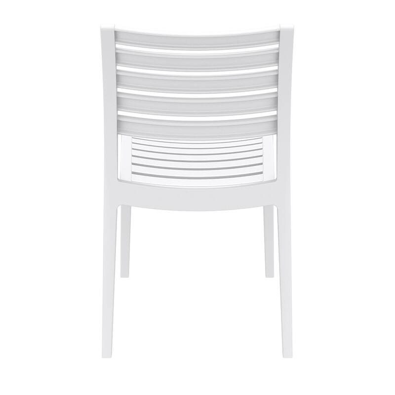 33" White Stackable Outdoor Patio Dining Chair