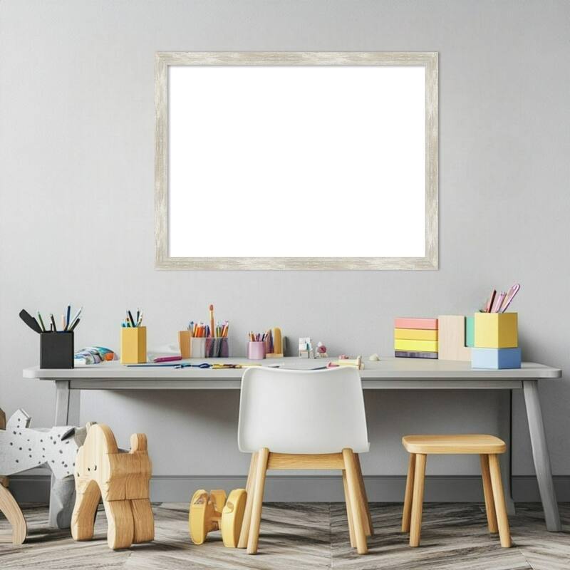 Amanti Art Crackled Metallic Narrow Framed Dry Erase Magnetic Board