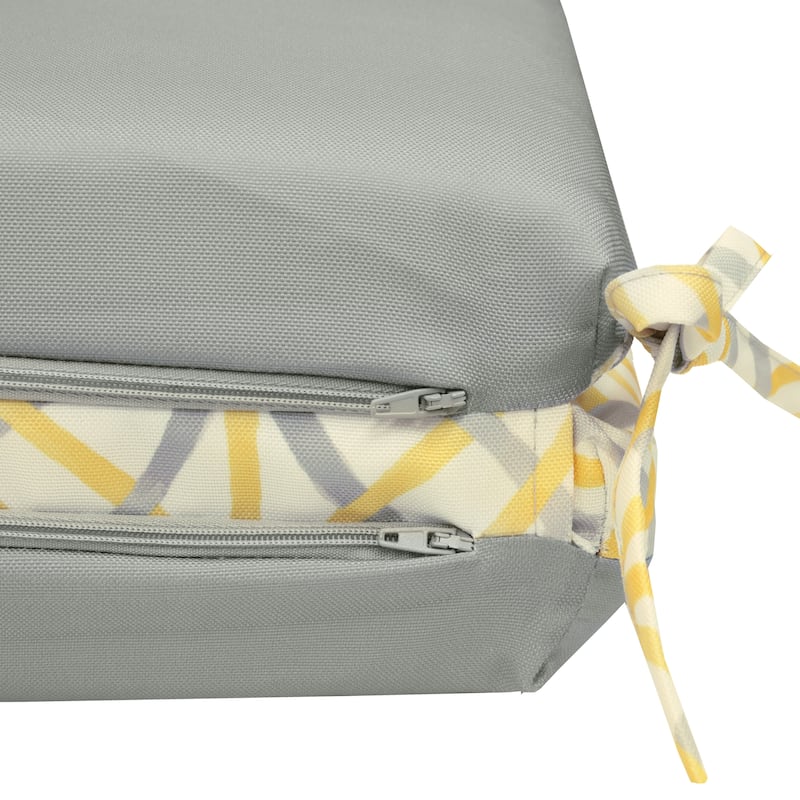 Sunny Citrus Outdoor Geometric Flower Printed High Back Cushion 22 x 44 in Multi - 22" x 44" x 2.75"