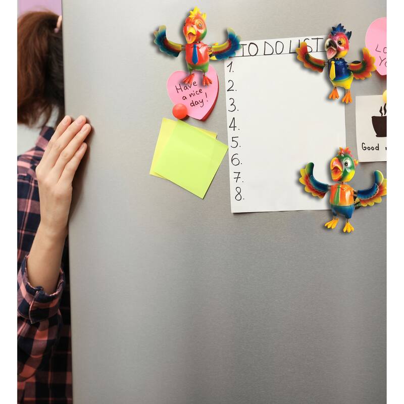 CoTa Global Parrot Refrigerator Bobble Magnets Set of 3 - Multicolor