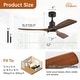 preview thumbnail 153 of 189, Sofucor 42"/48"/ 52"/60"Noiseless Walnut Wood Ceiling Fan with Remote Control, Integrated Light Optional