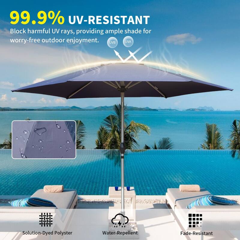 GDFStudio - Premium 7.5FT Patio Umbrella with Push Button Tilt and Sturdy Frame