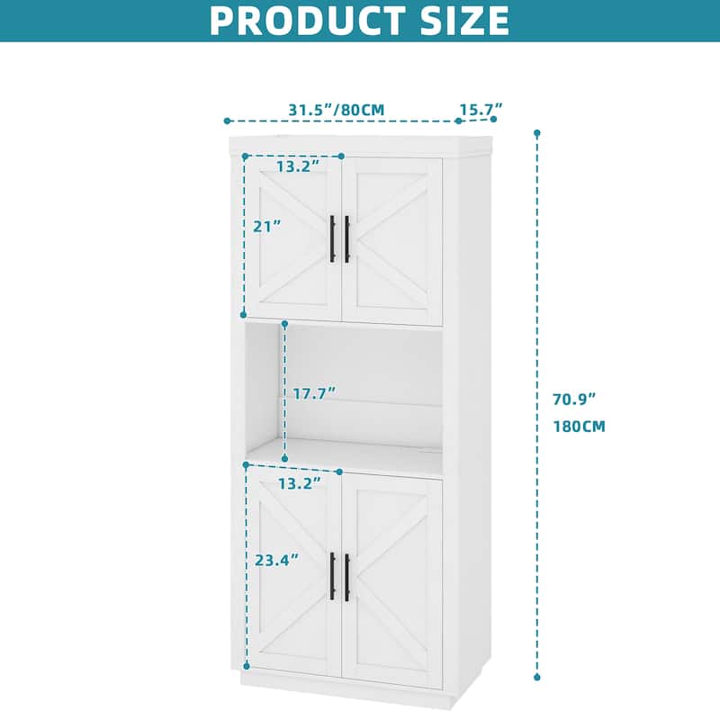 Kitchen Food Pantry Storage Cabinet with 4 Doors