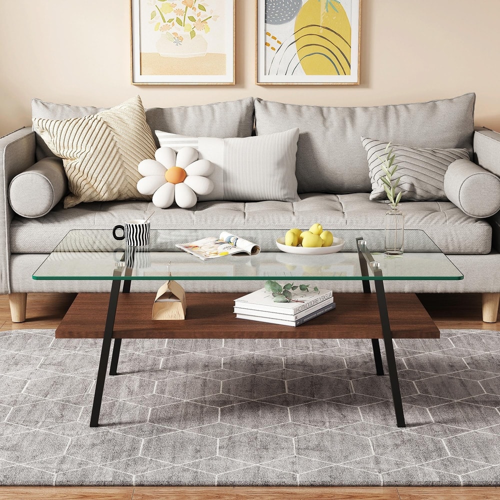 38.58'' Rectangle Coffee Table with Modern Design