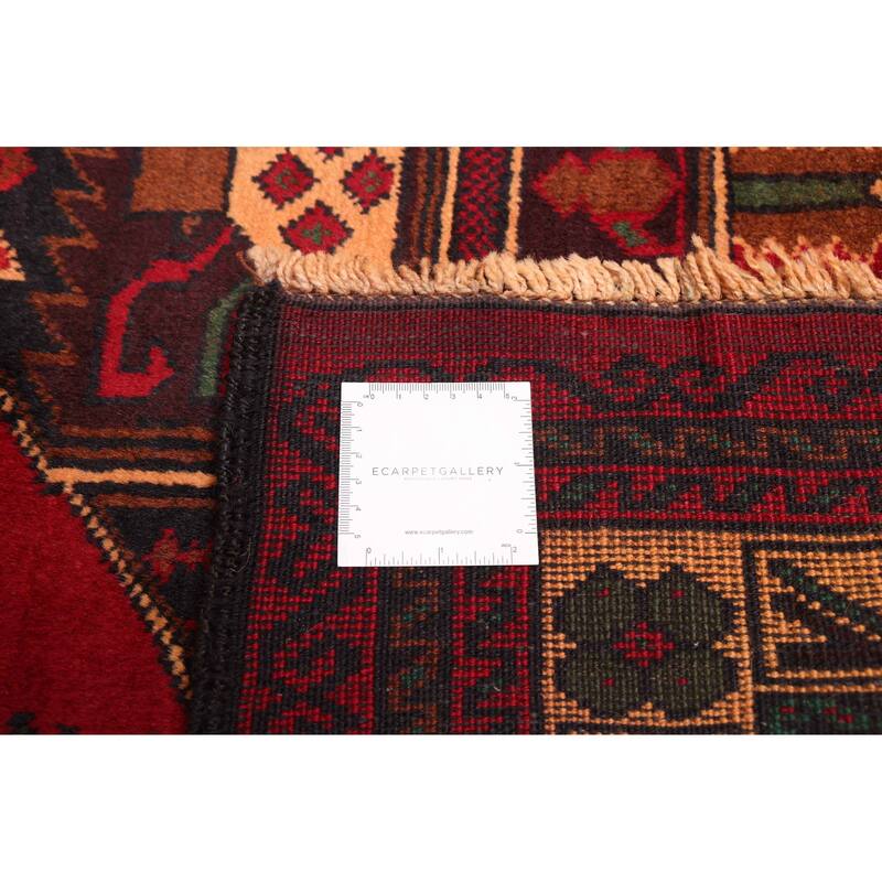 ECARPETGALLERY Hand-knotted Teimani Red Wool Rug - 3'7 x 6'7