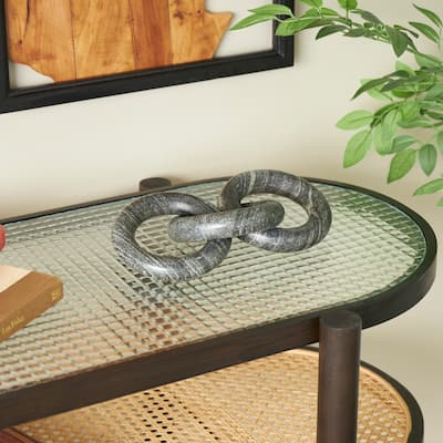 Luxe Black Marble Geometric 2 or 3 Link Chain Sculpture
