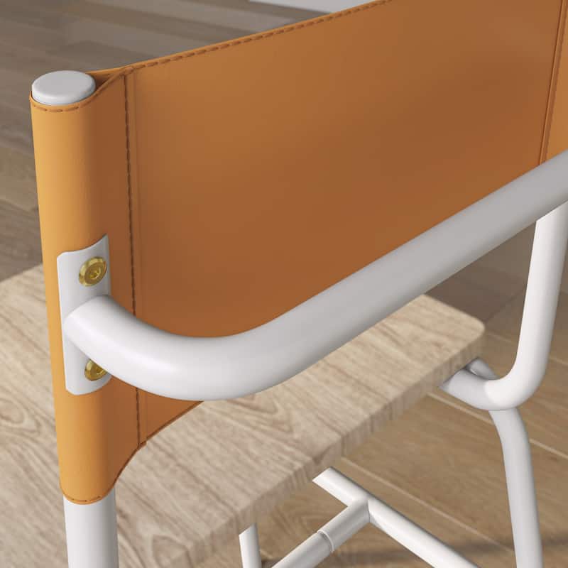 Wood Industrial Dining Chair Set of 2, White - 18.50" W x 23.47" D x 32.44" H