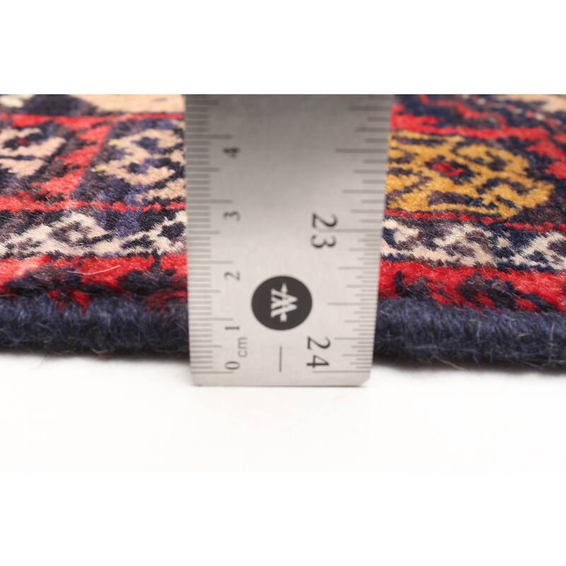 ECARPETGALLERY Hand-knotted Baluch Red Wool Rug - 1'7 x 6'2