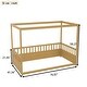 preview thumbnail 11 of 26, Children's Style Drop-down Roof Bed,Wooden Montessori Floor Bed