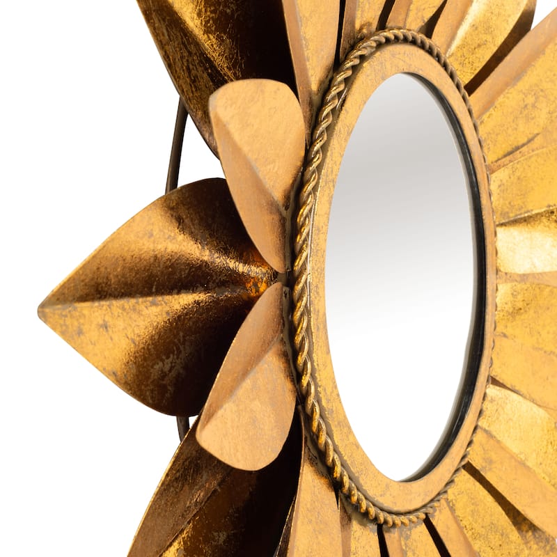 SAFAVIEH Haylee 22-inch Gold Flower Round Mirror - 22" W x 3" L x 22" H - 22Wx3Dx22H