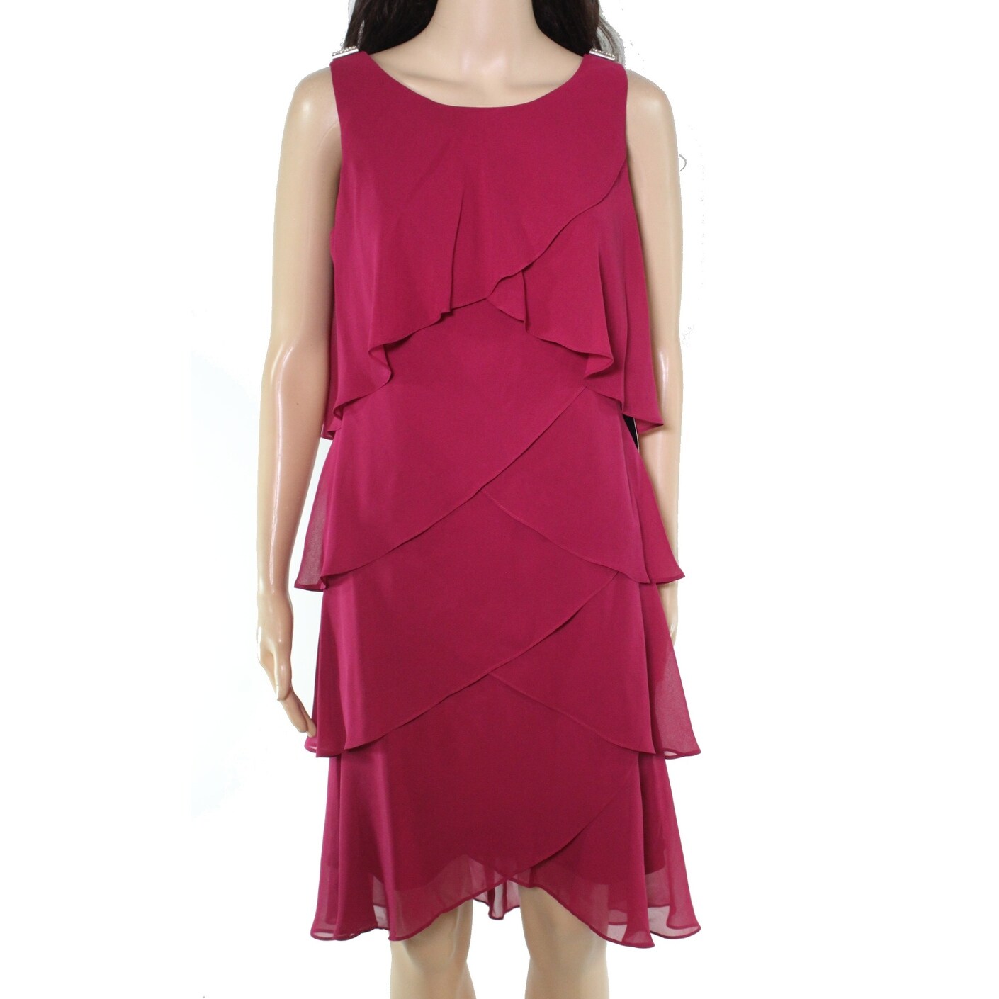 wine red casual dress