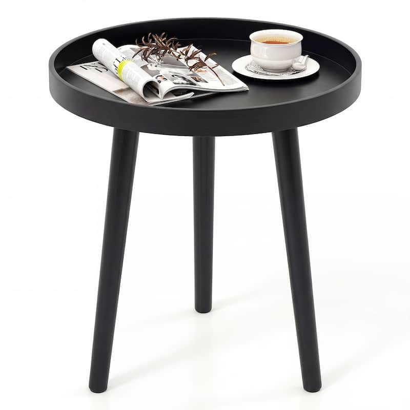 Gymax Set of 2 Round Side Table Sofa Coffee End Accent Table