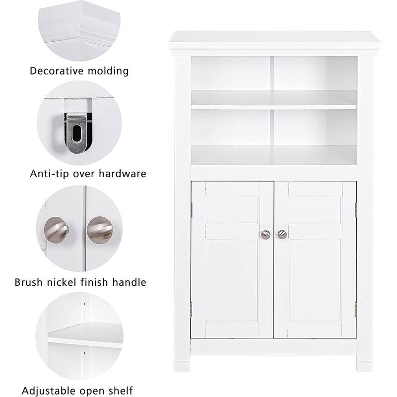 Spirich Home Freestanding Bathroom with Doors Wooden Entryway