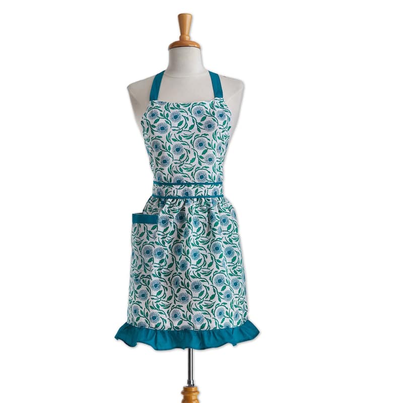 Flower Grove Cooking Baking Apron Cotton Machine Wash, One Size Fits Most