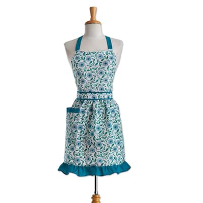 Flower Grove Cooking Baking Apron Cotton Machine Wash, One Size Fits Most