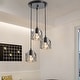 preview thumbnail 1 of 4, Industrial Wrought Iron 3-Light Metal Cage Pendant Lighting - H6.1''