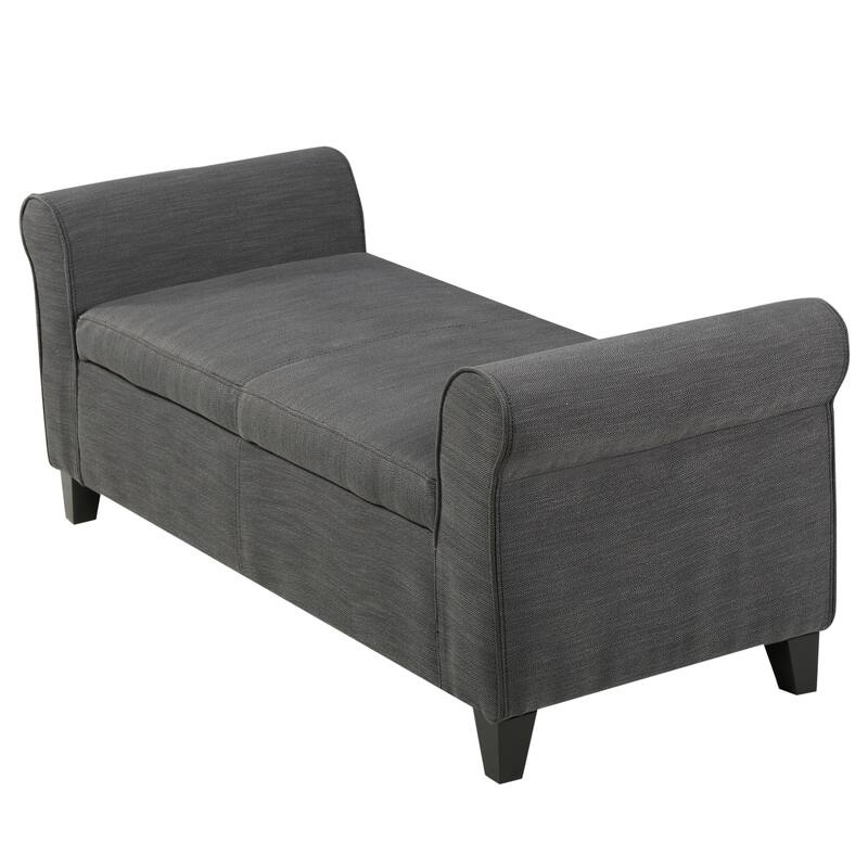 Roomfitters Upholstered Storage Bench Ottoman with Hidden Compartment, Tufted Entryway Bedroom Bench