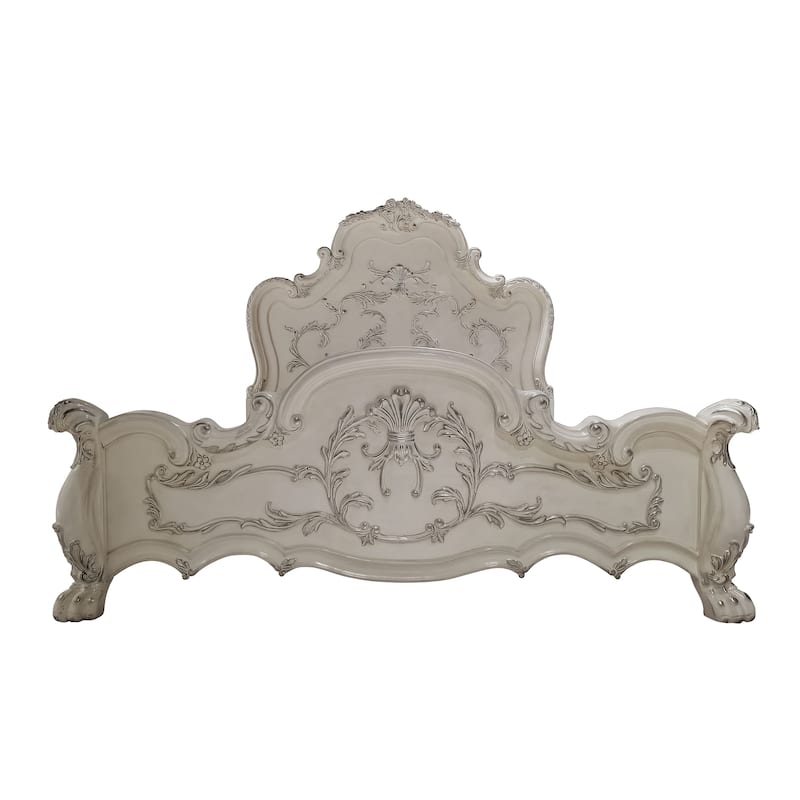 Adison Ivory and Bone White Queen Bed with Arched Headboard
