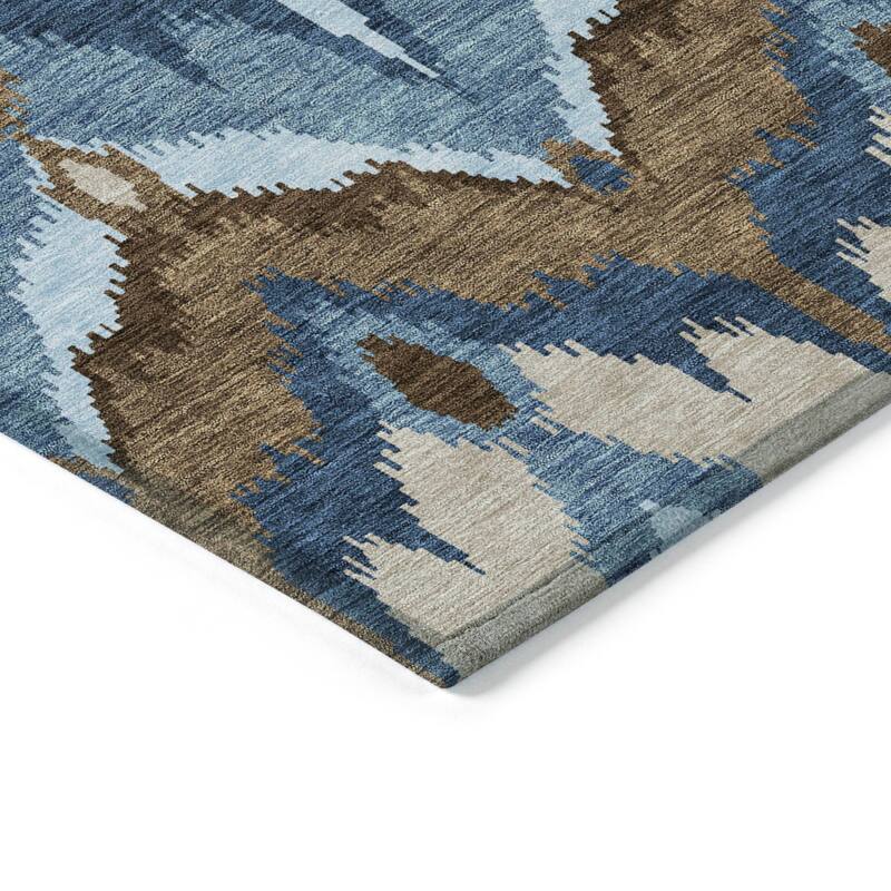 Machine Washable Indoor/ Outdoor Chantille Boho Ikat Rug