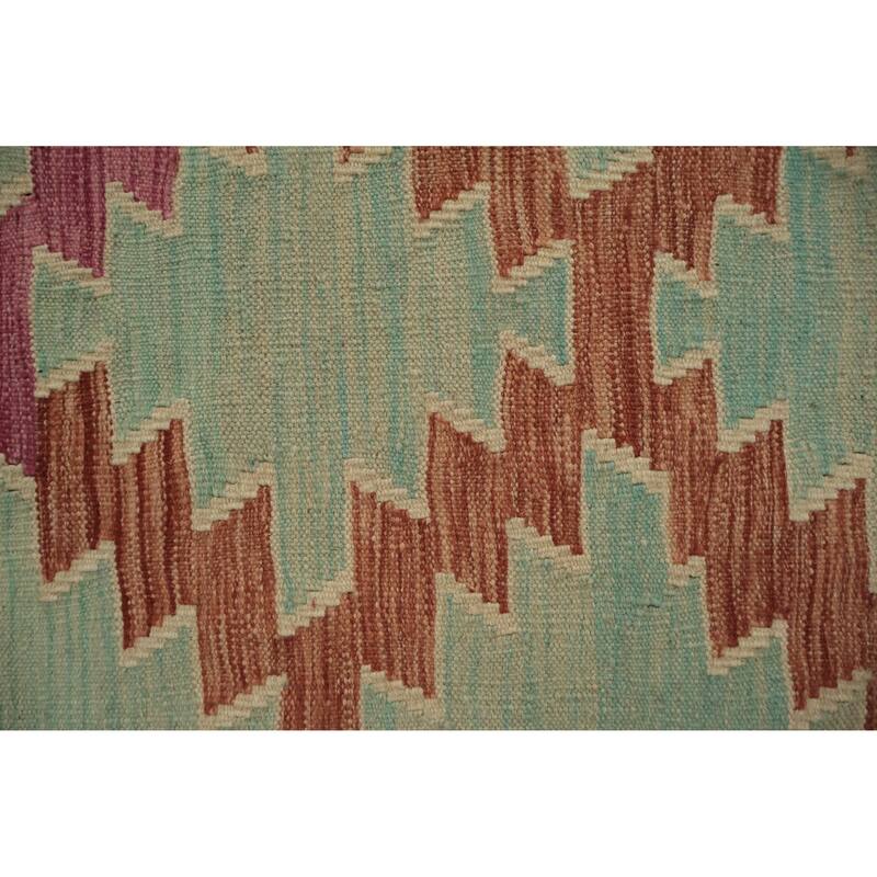 Hand Woven Oriental 100% Wool Carpet Southwestern All-Over Multi-Colored Kilim Area Rug - 8' 1'' X 5' 9''