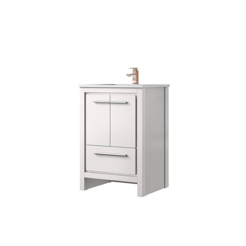 Lafarre Bath Vanity Cultured Marble Top, Sink and Chrome Faucet