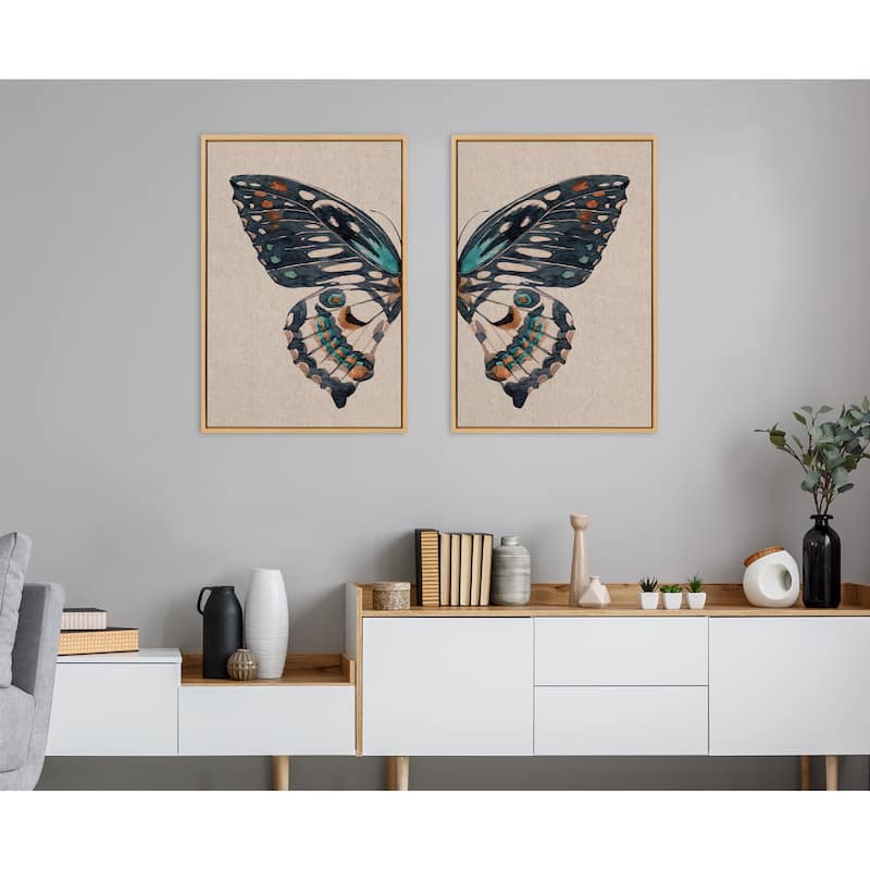 Sylvie Boho Butterfly Framed Canvas Art by Creative Bunch Studio