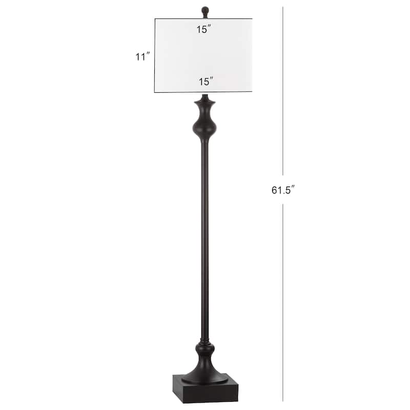 SAFAVIEH Lighting 62-inch Brewster Black Floor Lamp - 15" W x 15" L x 61.5" H