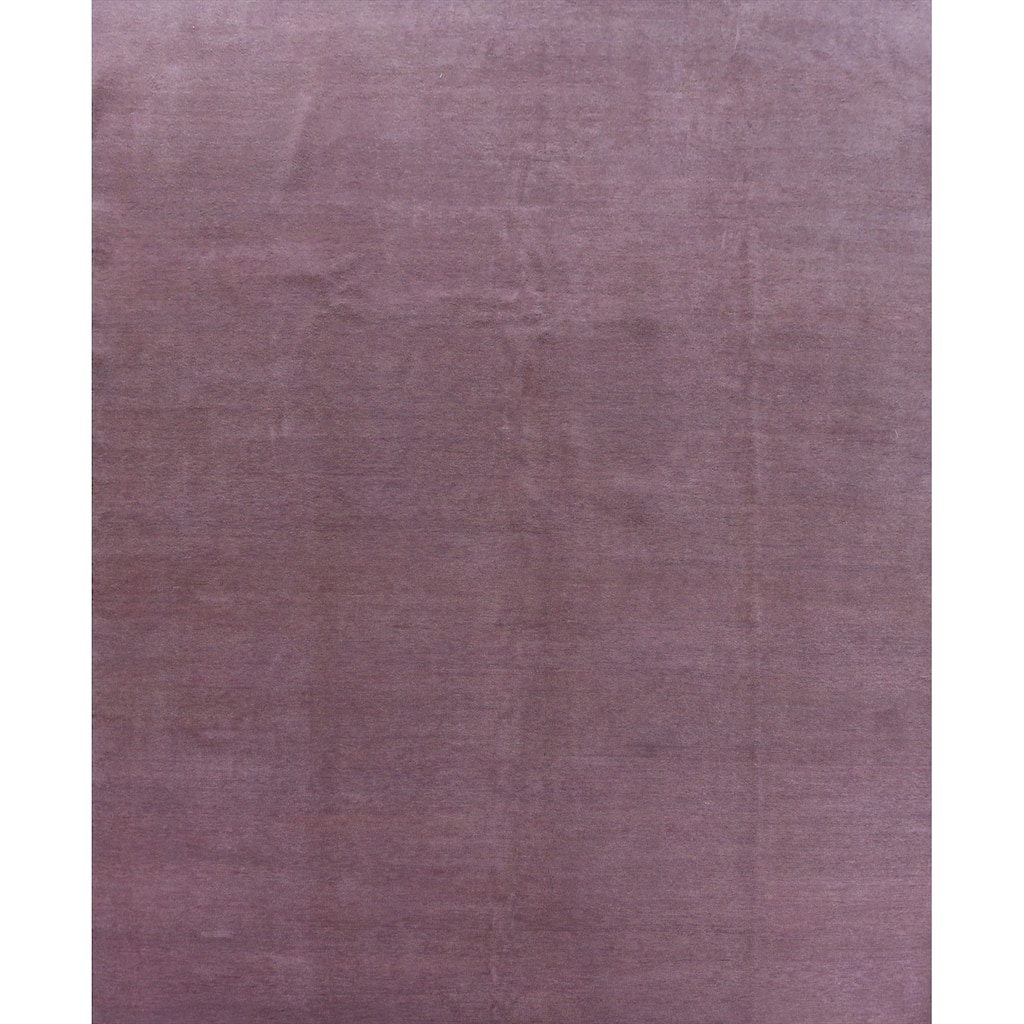 Hand Knotted Oriental 100% Wool Carpet Modern Solid Purples Gabbeh Area Rug - 12' 2'' X 11' 11''