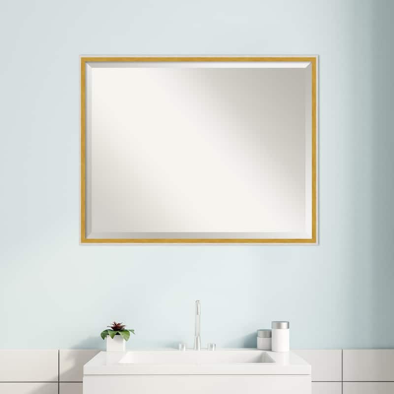 Paige Beveled Wood Framed Bathroom Vanity Wall Mirror