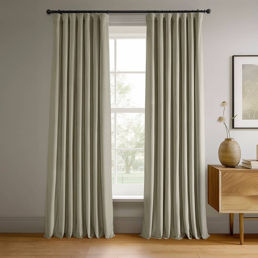 Exclusive Fabrics Signature Velvet Blackout Curtains (1 Panel) - Luxurious Single Drapery for Enhanced Light Blockage