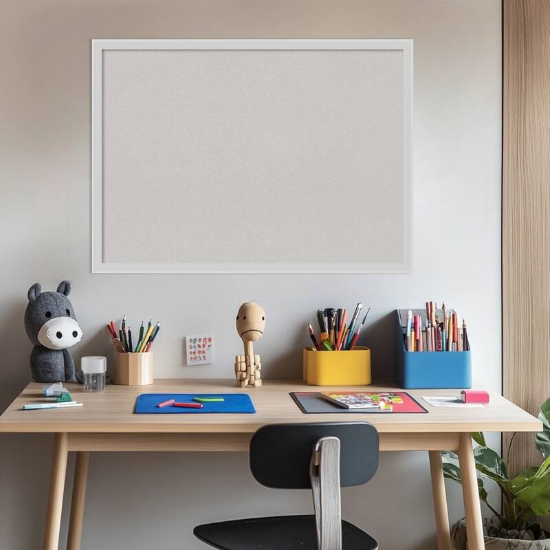 Incline Silver Wood Framed Cork Board - Bulletin Board, Organization Board, Pin Board