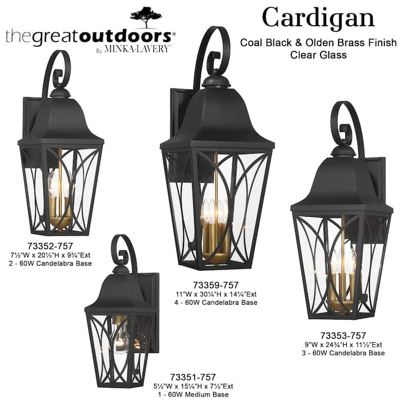 The Great Outdoors 73351 Cardigan 15" Tall Outdoor Wall Sconce with
